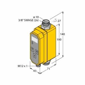 Turck FCI-D10A4P-2ARX-H1160/D203 - Turck Flow Snsr/Amp/Smrt Plg/EZTrk/Encdr