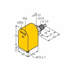 Turck FCS-G1/4A4P-AP8X-H1141 - Turck Flow Snsr/Amp/Smrt Plg/EZTrk/Encdr
