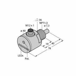 Turck FCS-N1/2A4-AP8X-H1141 - Turck Flow Snsr/Amp/Smrt Plg/EZTrk/Encdr