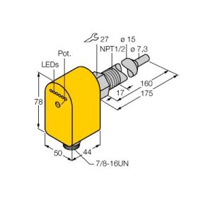 Turck FCS-N1/2A4P-ARX-B1151/L160/115VAC - Turck Flow Snsr/Amp/Smrt Plg/EZTrk/Encdr