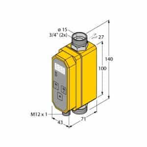 Turck FTCI-3/4D15A4P-LI-UP8X-H1141 - Turck Flow Snsr/Amp/Smrt Plg/EZTrk/Encdr